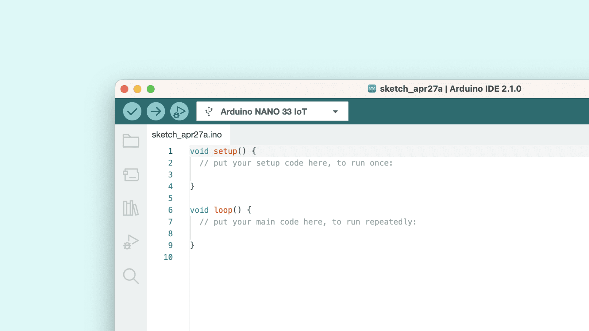 Arduino IDE 2.xの上部メニューでボードを選択するドロップダウン