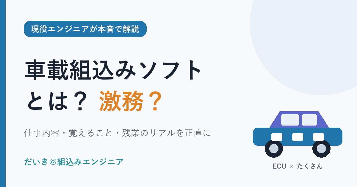 車載組込みソフトとは何かを現役エンジニアが解説する記事のアイキャッチ