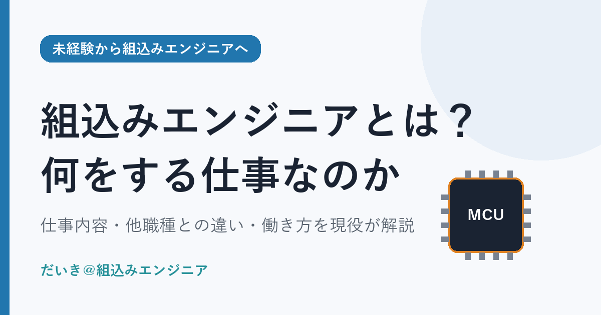 組込みエンジニアとは何をする仕事なのかを解説する記事のアイキャッチ