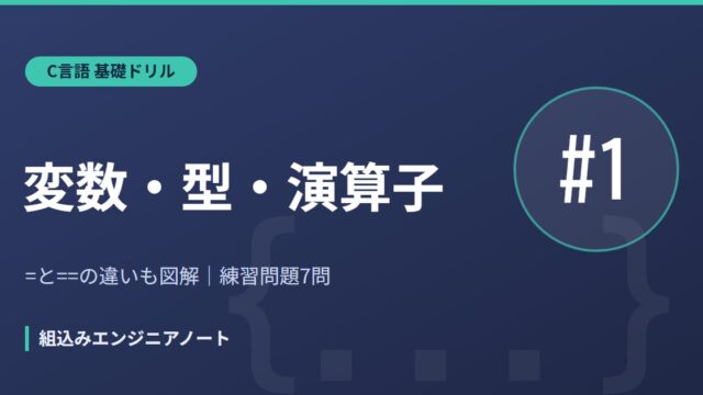 C言語 基礎ドリル1 変数・型・演算子の練習問題