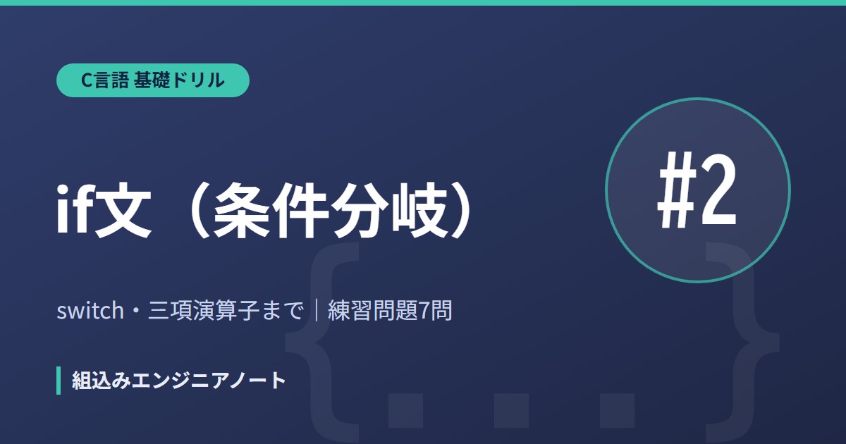 C言語 基礎ドリル2 if文の練習問題