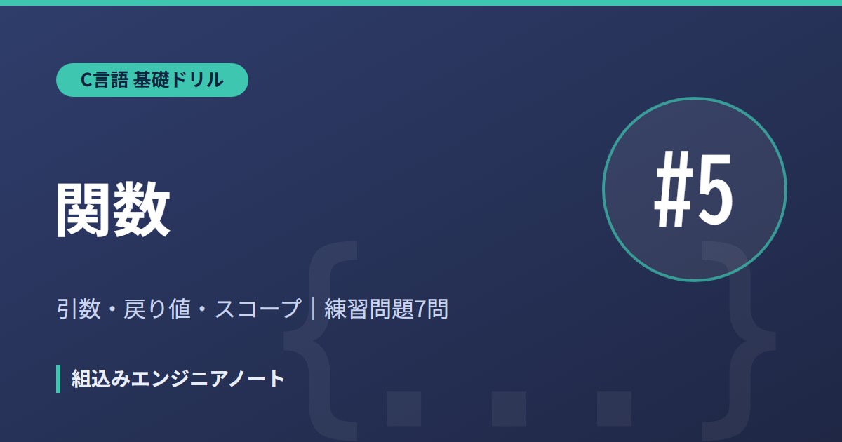 C言語 基礎ドリル5 関数の練習問題