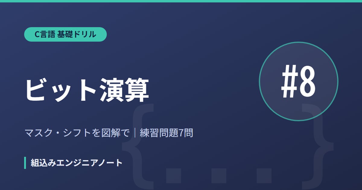 C言語 基礎ドリル8 ビット演算の練習問題